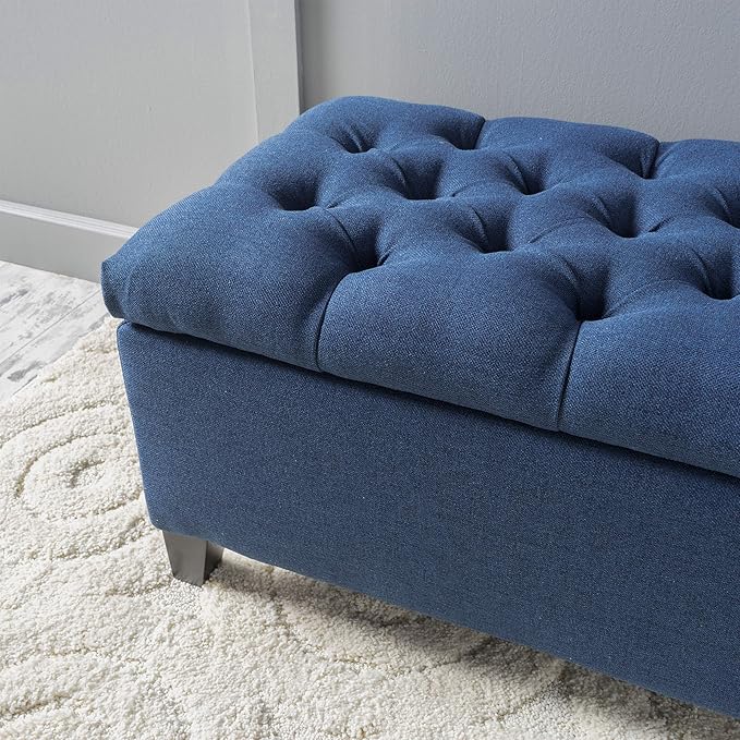 Christopher Knight Home Ottilie Fabric Storage Ottoman, Dark Blue, 17.75"D x - Image 11