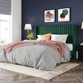 Allewie Full Size Bed Frame/Velvet Upholstered Platform Bed/Vertical Channel by Allewie