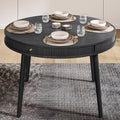 WERMO 47'' Black Round Dining Table by WERMO