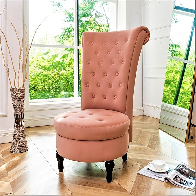 Container Furniture Direct Royal High-Back Velvet Accent Chair - Image 5