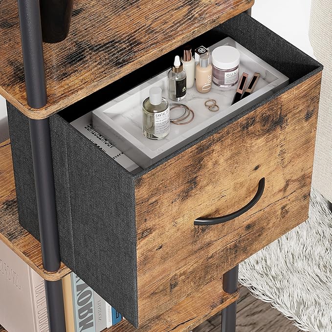 6-Tier Bookshelf with Drawer, Narrow Bookshelves Organizer, Floor Standing - Image 7