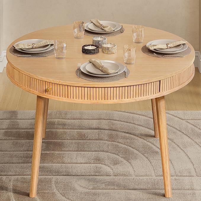 WERMO 47'' Round Dining Table for 4 People by WERMO