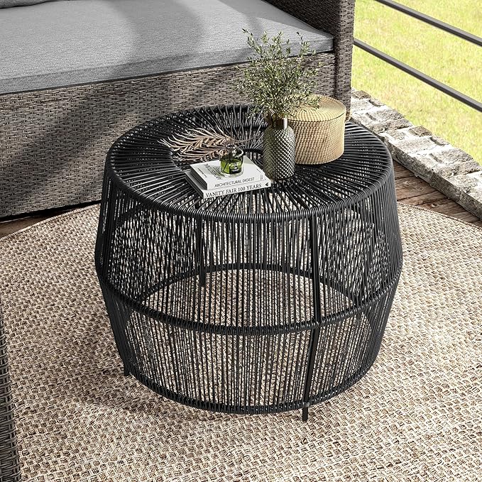 Muse & Lounge Co. Ysar Boho Rattan Round Coffee Table Outdoor - Image 2