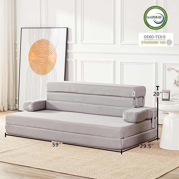 Sleep 4 Inch Foldable Mattress, Portable Floor Mattress Couch - Image 3