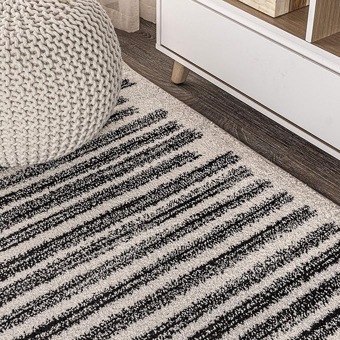 JONATHAN Y Khalil Modern Berber Stripe Cream/Black Runner Rug, Contemporary - Image 4