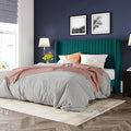 Allewie Full Size Bed Frame/Velvet Upholstered Platform Bed/Vertical Channel by Allewie