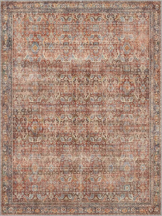 GENIMO 10x14 Area Rugs for Living Room, Machine Washable Non Slip Vintage Rugs - Image 8