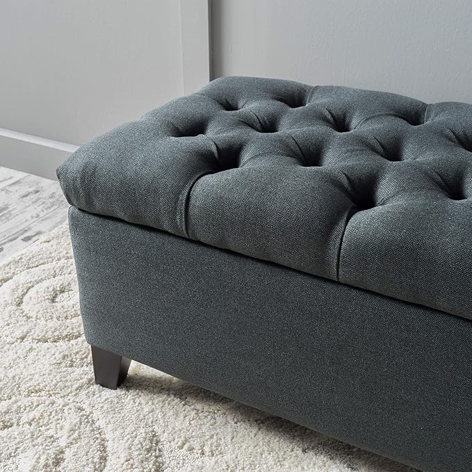 Christopher Knight Home Ottilie Fabric Storage Ottoman, Dark Grey Dimensions: - Image 8
