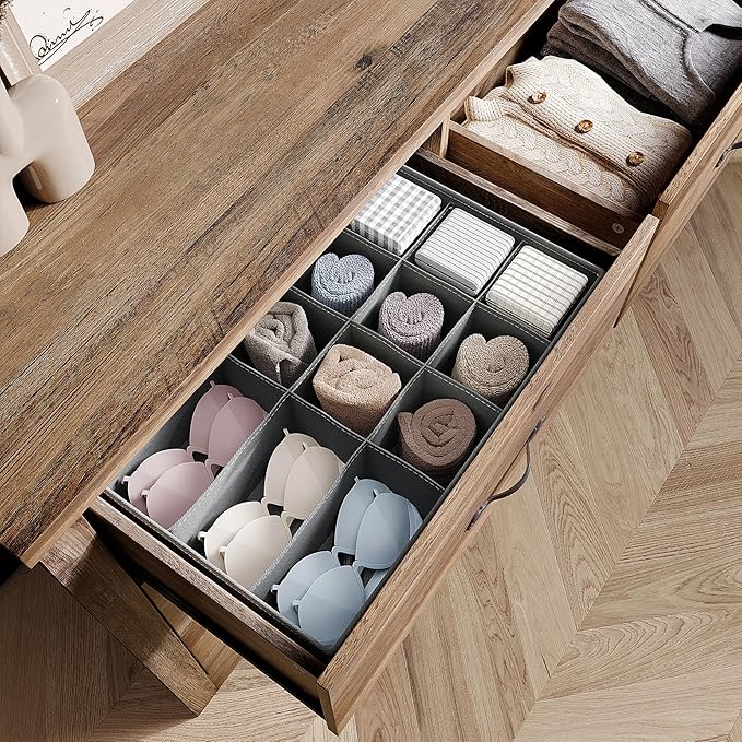 LINSY HOME 8 Drawers Dresser for Bedroom, Living Room, Rustic Brown - Image 5