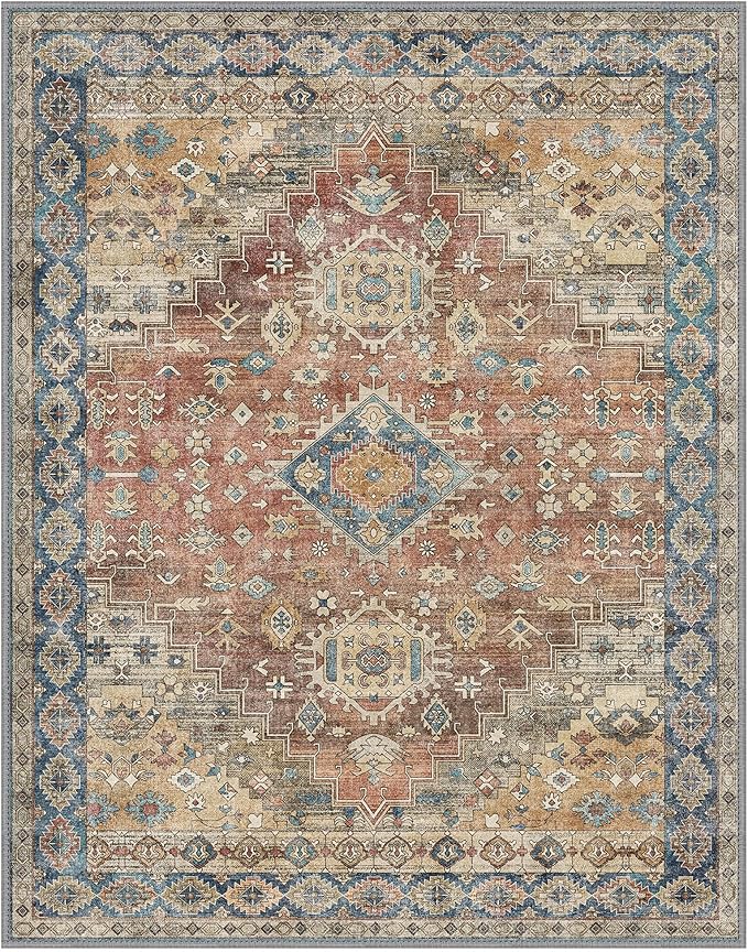 GENIMO 8x10 Area Rugs for Living Room, Machine Washable Non Slip Vintage Rugs - Image 10