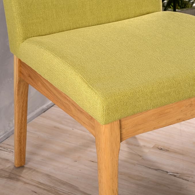 GDF Studio Katherine Mid Century Modern Green Tea Fabric/Oak Finish Dining Chair - Image 3