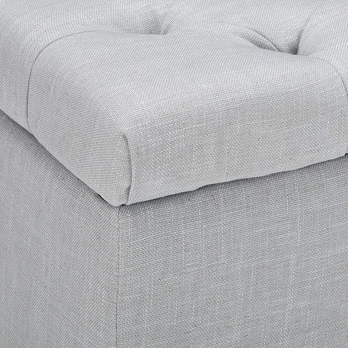 Christopher Knight Home Ottilie Fabric Storage Ottoman, Light Grey 17.50”D x - Image 6