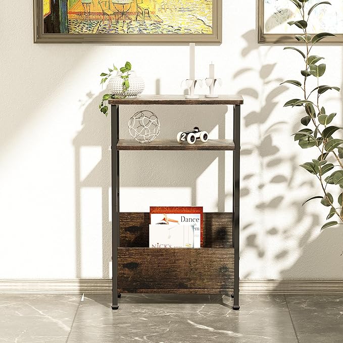 7.1" Narrow Side Table for Small Spaces, 3 Tier Small End Table - Image 5