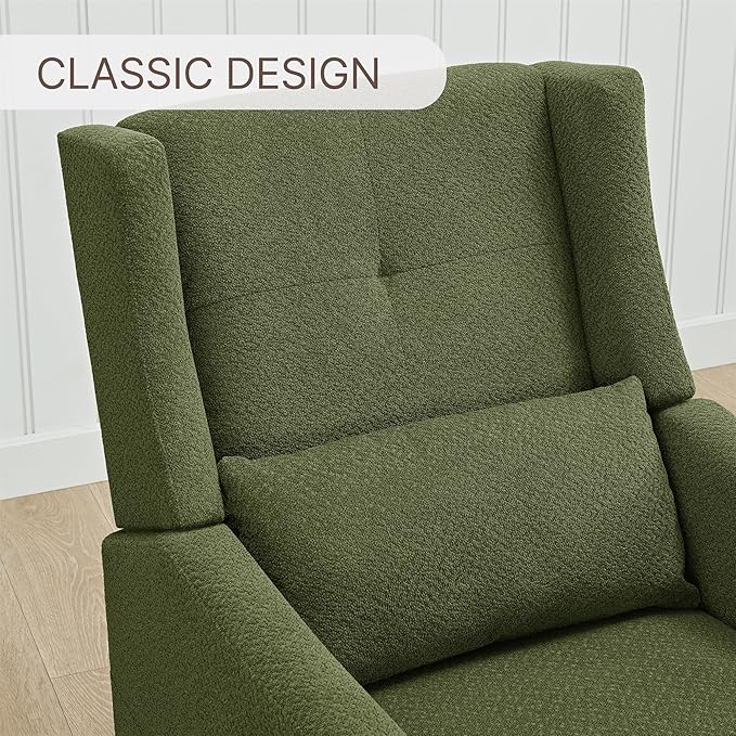 Upholstered Recliner Swivel Glider Nursery Chair Reclining Performance Fabric - Image 4