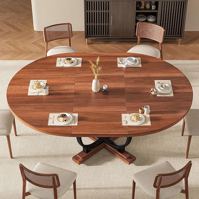 59" Round Extendable Dining Table - Image 3