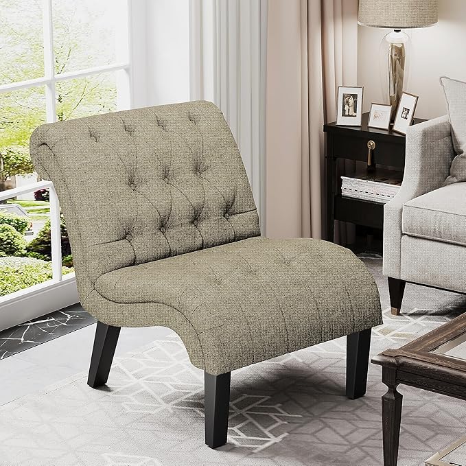 Yongqiang Accent Chair for Bedroom Living Room Modern Button Tufted Upholstered - Image 3