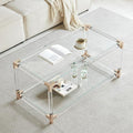Saint Mossi Glass Coffee Table Living Room, Modern Double Layer Glass Living by SaintMossi