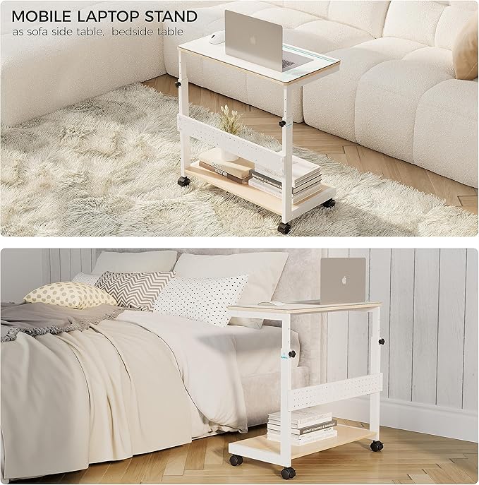 EUREKA ERGONOMIC PC Stand Computer Cart, Height Adjustable Tower Stand 2-Tier - Image 6