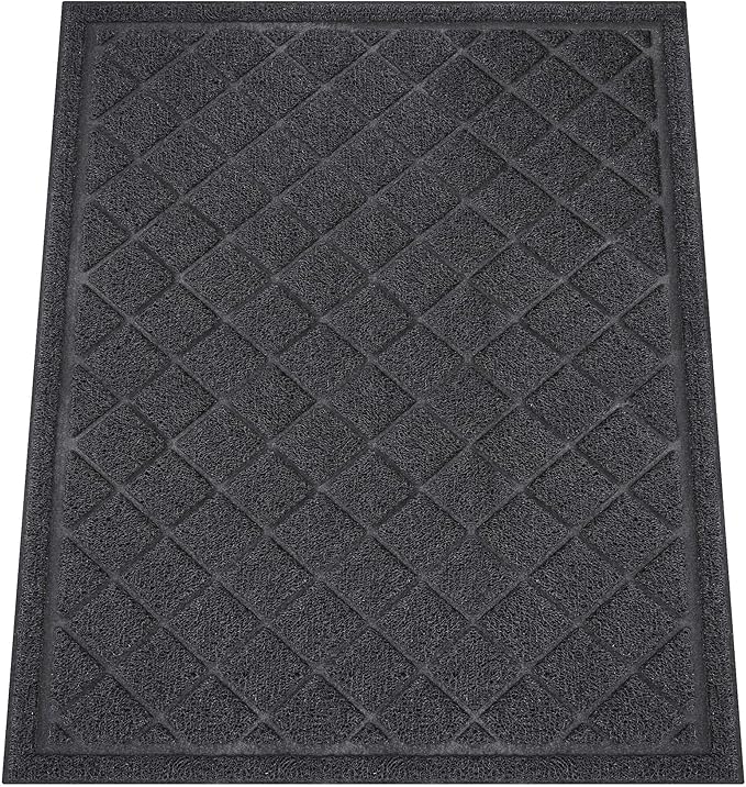 Front Door Mat Indoor Outdoor, Heavy Duty Low Profile Entrance Rug by HOMEK