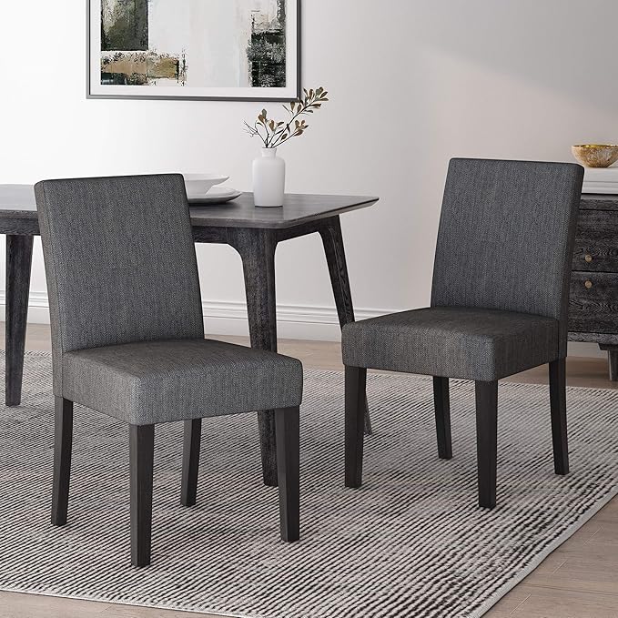 Christopher Knight Home Kuna Contemporary Upholstered Dining Chair, Charcoal + - Image 2