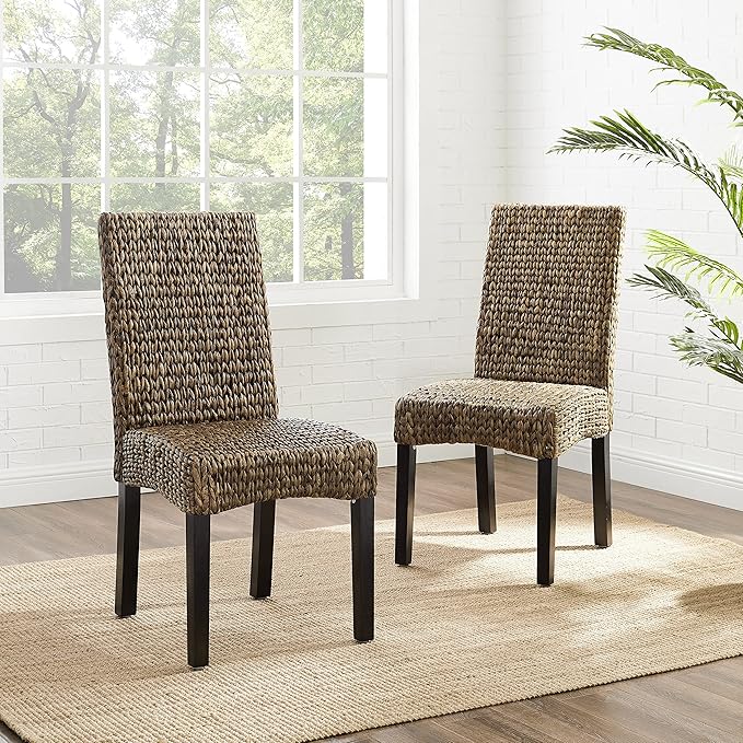 Crosley Furniture Edgewater Handwoven Natural Fiber Rattan Dining Chairs Set of - Image 7