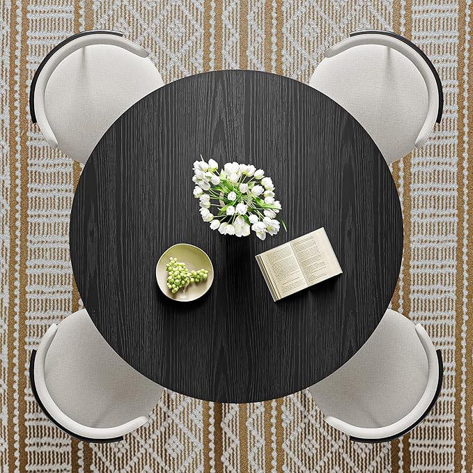IRONCK 43" Round Dining Table for 4, Wood Kitchen Table - Image 7