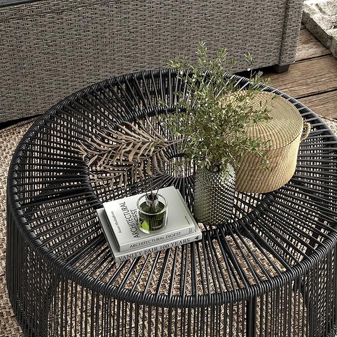 Muse & Lounge Co. Ysar Boho Rattan Round Coffee Table Outdoor - Image 15