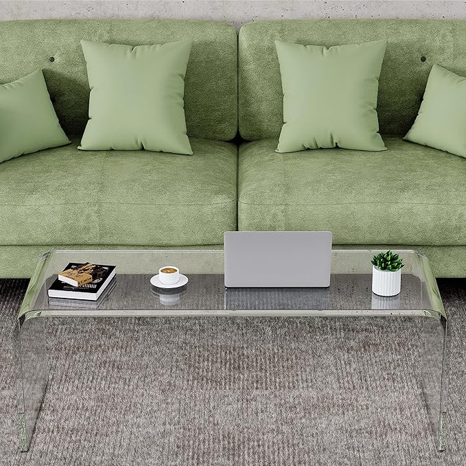 40inch Premium Clear Acrylic Rectangle Coffee Table - Image 8