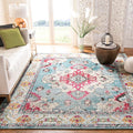SAFAVIEH Monaco Collection 9' x 12' Light BlueFuchsia MNC243J Boho Chic by SAFAVIEH