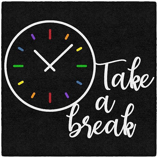 Flagship Carpets Take A Break Childrens Time Clock Classroom Entryway or Home by FlagshipProducts