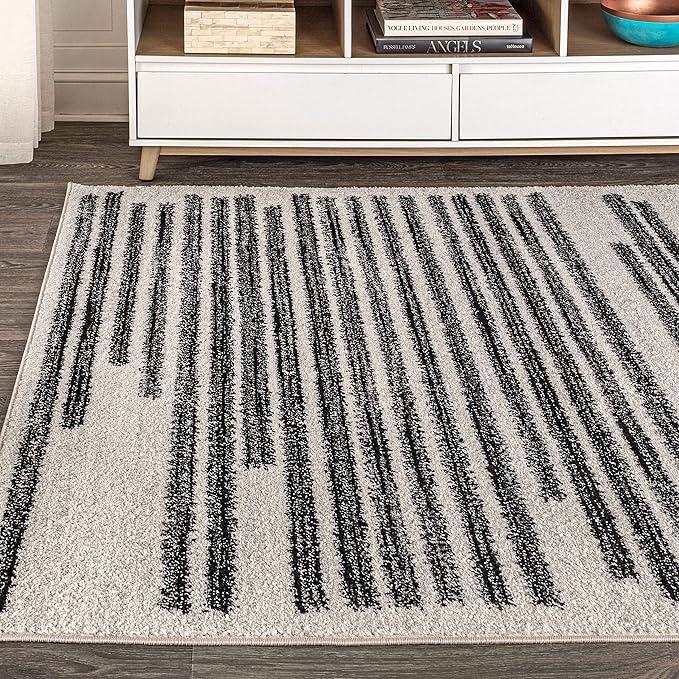 JONATHAN Y Khalil Modern Berber Stripe Cream/Black Indoor Area Rug, Contemporary - Image 3