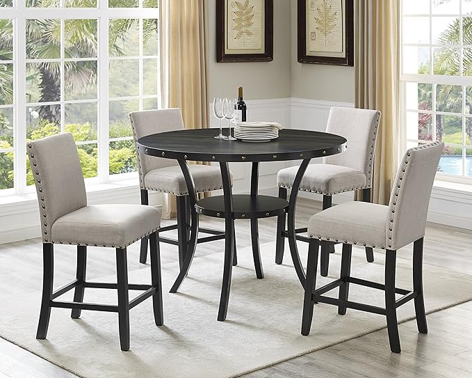 Biony Tan Fabric Counter Height Stools - Image 6
