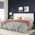 Allewie King Size Velvet Bed Frame/Vertical Channel Tufted Wingback by Allewie