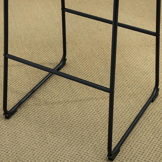 Roundhill Furniture Lotusville Vintage PU Leather Barstools, Antique Brown - Image 9