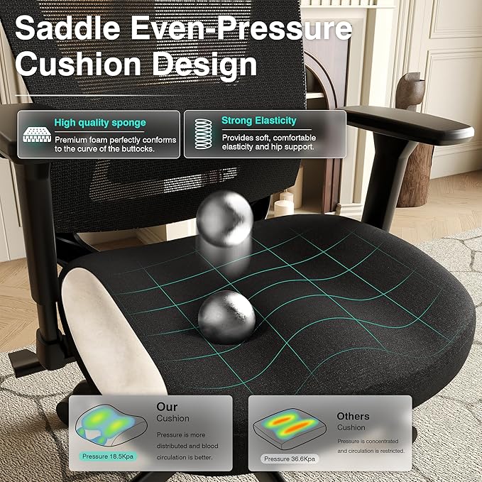 T96C Ergonomic Home Office Chair, Mesh Computer Desk Chair - Image 3