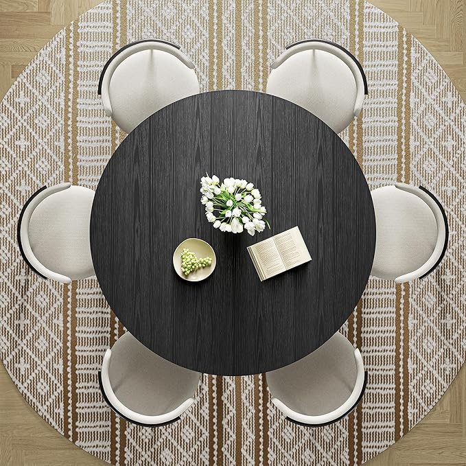IRONCK 51" Round Dining Table for 6, Wood Kitchen Table - Image 7