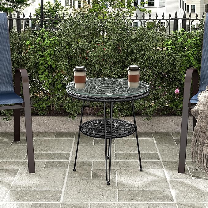 Muse & Lounge Co. Ysar Boho 19-inch Round Coffee Table Outdoor - Image 4