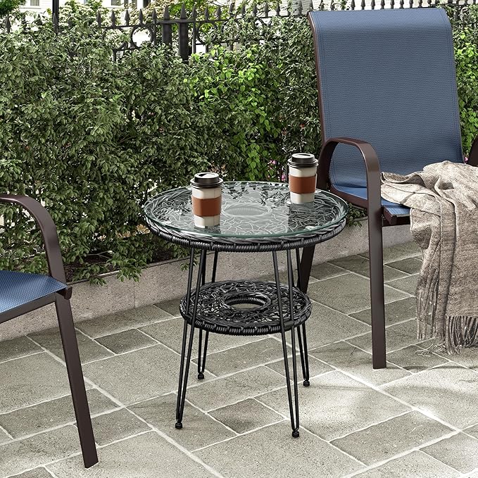 Muse & Lounge Co. Ysar Boho 19-inch Round Coffee Table Outdoor - Image 2