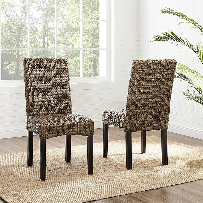 Crosley Furniture Edgewater Handwoven Natural Fiber Rattan Dining Chairs Set of - Image 6