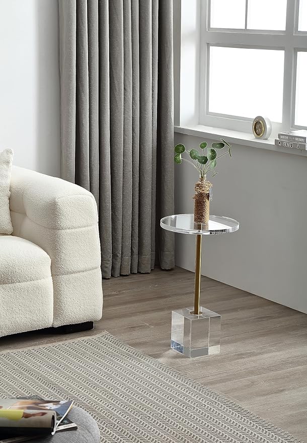 Clear Acrylic End Table, Side Table, - Image 6
