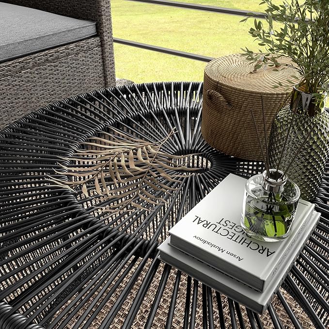 Muse & Lounge Co. Ysar Boho Rattan Round Coffee Table Outdoor - Image 16