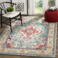 SAFAVIEH Monaco Collection 3' x 5' Light BlueFuchsia MNC243J Boho Chic by SAFAVIEH