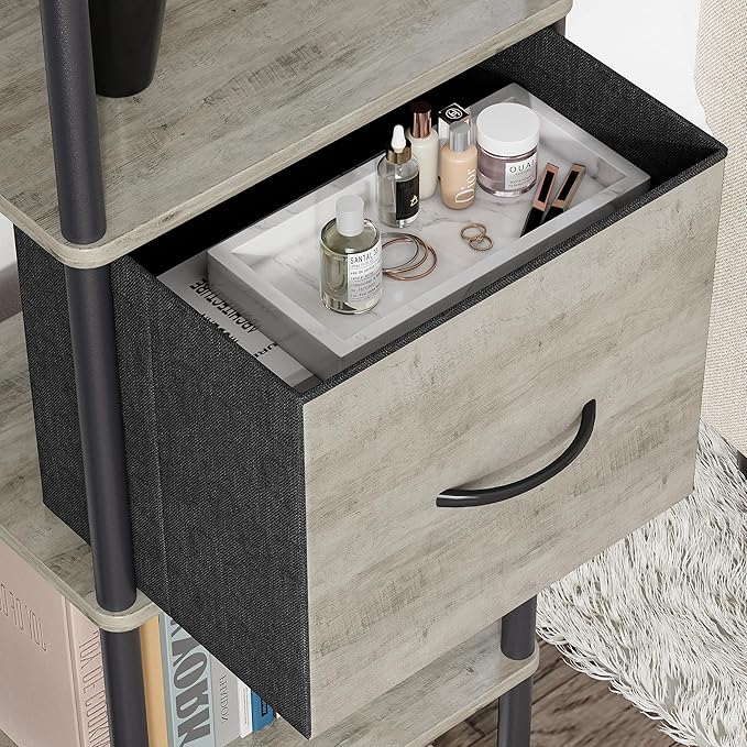 6-Tier Bookshelf with Drawer, Narrow Bookshelves Organizer, Floor Standing - Image 7
