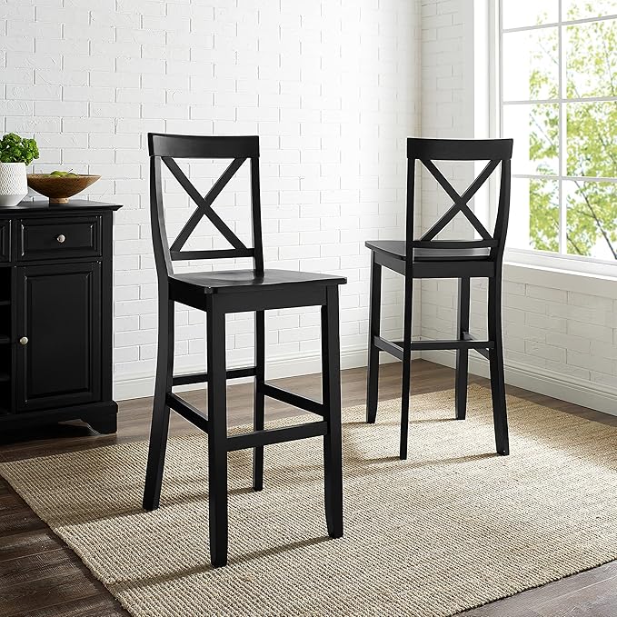 Crosley Furniture X-Back Wood Bar Stools Set of 2 - Image 6