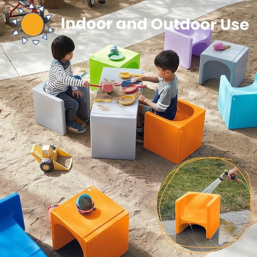ECR4Kids Tri-Me Table and Cube Chair Set - Image 5
