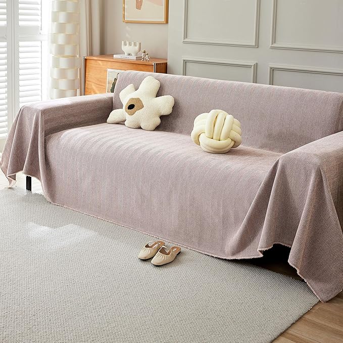 STACYPIK Thick Pink Geometric Sofa Covers - Image 9
