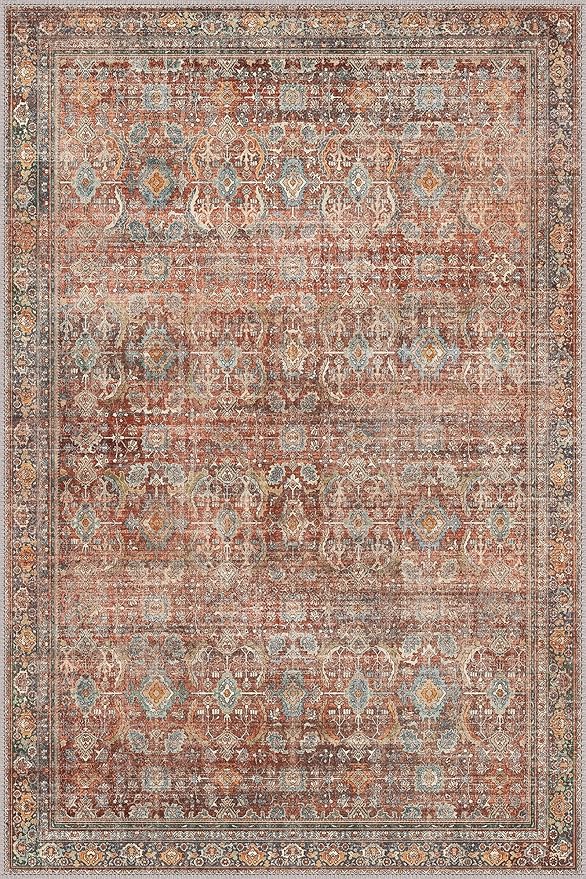 GENIMO 4x6 Area Rugs for Living Room, Machine Washable Non Slip Vintage Rugs - Image 8