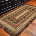 Homespice Gingerbread Jute Braided Rug 27x45 Rect Brown-Red-Black Natural Jute by Homespice