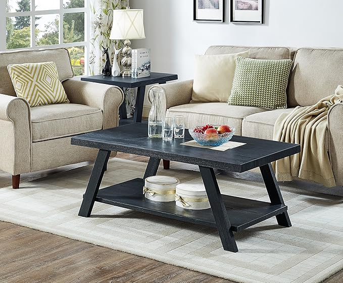 Roundhill Furniture Athens Contemporary Replicated Wood Shelf Coffee Table in - Image 5