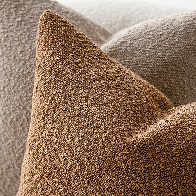Foindtower Accent Solid Pillow Cases Textured Boucle Throw Pillow Covers Cozy - Image 4
